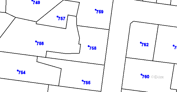 Parcela st. 758 v KÚ Troubky nad Bečvou, Katastrální mapa