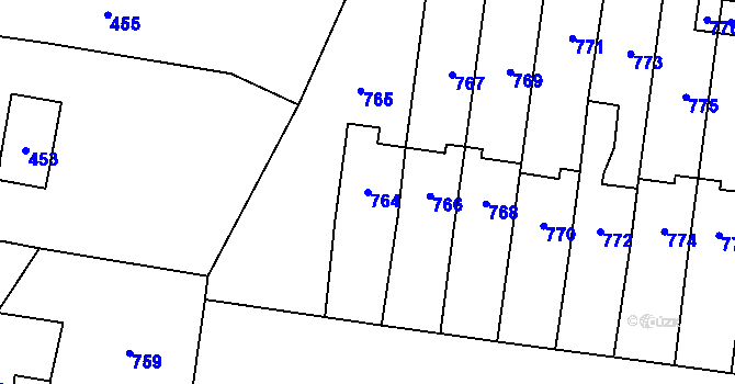 Parcela st. 764 v KÚ Troubky nad Bečvou, Katastrální mapa