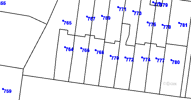 Parcela st. 768 v KÚ Troubky nad Bečvou, Katastrální mapa