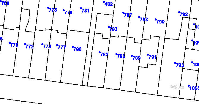 Parcela st. 782 v KÚ Troubky nad Bečvou, Katastrální mapa
