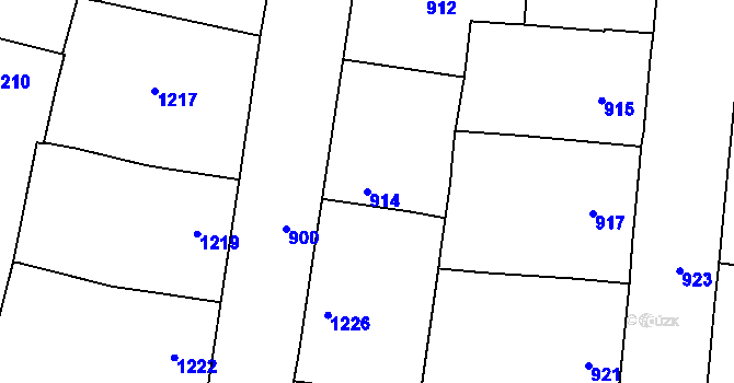 Parcela st. 914 v KÚ Troubky nad Bečvou, Katastrální mapa