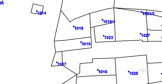 Parcela st. 1019 v KÚ Troubky nad Bečvou, Katastrální mapa