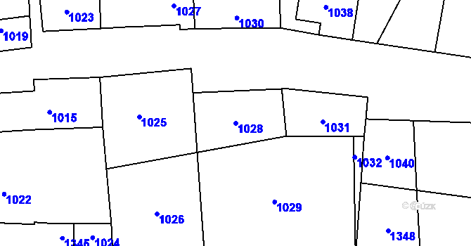 Parcela st. 1028 v KÚ Troubky nad Bečvou, Katastrální mapa