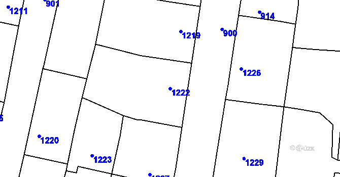 Parcela st. 1222 v KÚ Troubky nad Bečvou, Katastrální mapa