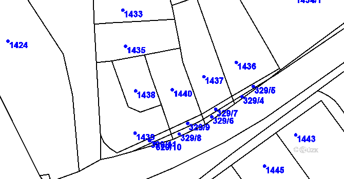 Parcela st. 1440 v KÚ Troubky nad Bečvou, Katastrální mapa