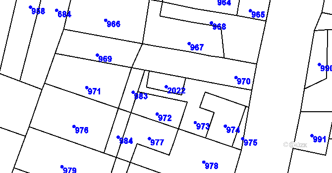 Parcela st. 2022 v KÚ Troubky nad Bečvou, Katastrální mapa