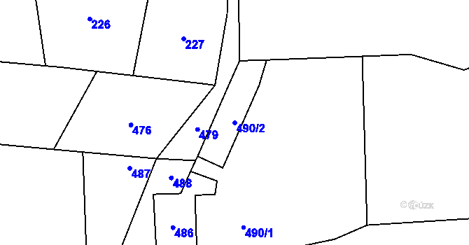 Parcela st. 490/2 v KÚ Troubky nad Bečvou, Katastrální mapa