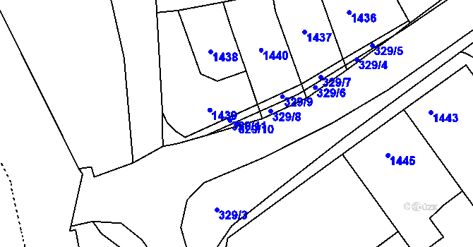 Parcela st. 329/10 v KÚ Troubky nad Bečvou, Katastrální mapa