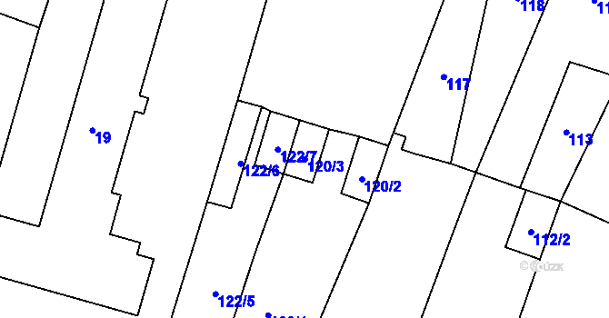 Parcela st. 120/3 v KÚ Troubky nad Bečvou, Katastrální mapa