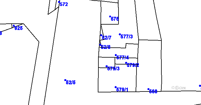 Parcela st. 52/9 v KÚ Troubky nad Bečvou, Katastrální mapa