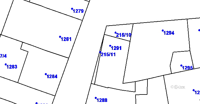 Parcela st. 215/11 v KÚ Troubky nad Bečvou, Katastrální mapa