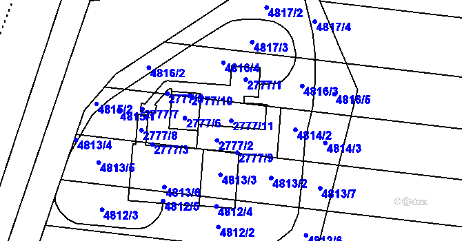 Parcela st. 2777/11 v KÚ Troubky nad Bečvou, Katastrální mapa