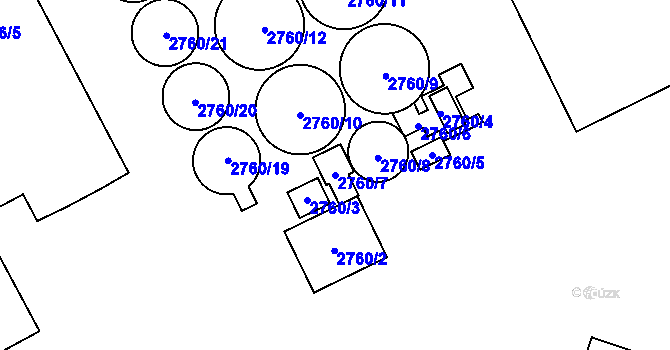 Parcela st. 2760/7 v KÚ Troubky nad Bečvou, Katastrální mapa