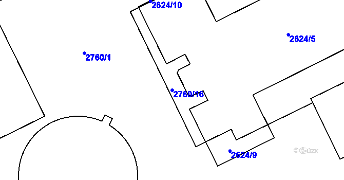 Parcela st. 2760/16 v KÚ Troubky nad Bečvou, Katastrální mapa