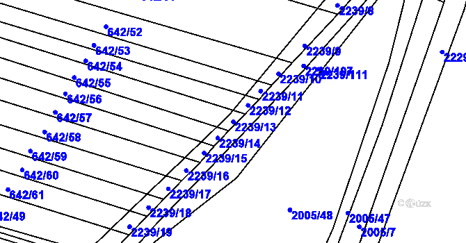 Parcela st. 2239/13 v KÚ Troubky, Katastrální mapa