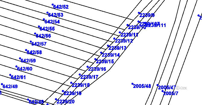 Parcela st. 2239/14 v KÚ Troubky, Katastrální mapa