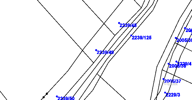 Parcela st. 2239/49 v KÚ Troubky, Katastrální mapa