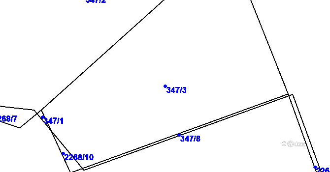 Parcela st. 347/3 v KÚ Troubky, Katastrální mapa