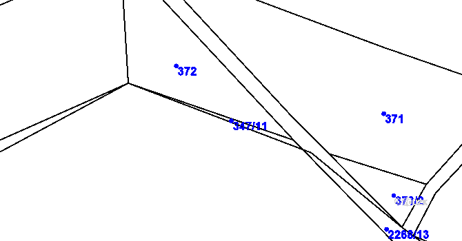 Parcela st. 347/11 v KÚ Troubky, Katastrální mapa