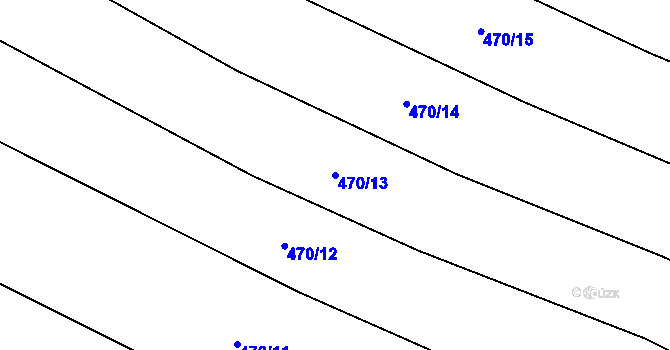 Parcela st. 470/13 v KÚ Troubky, Katastrální mapa