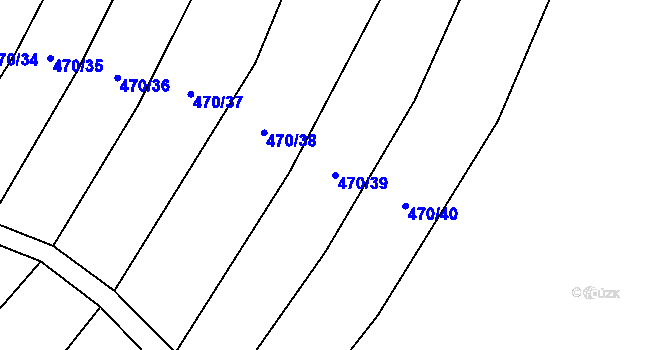 Parcela st. 470/39 v KÚ Troubky, Katastrální mapa