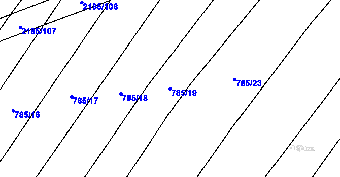 Parcela st. 785/19 v KÚ Troubky, Katastrální mapa