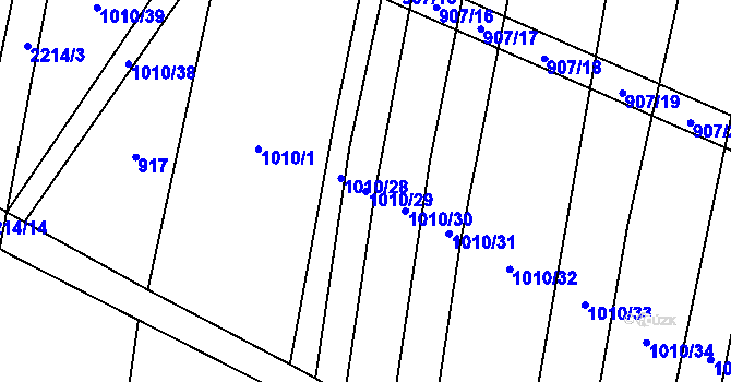 Parcela st. 1010/29 v KÚ Troubky, Katastrální mapa