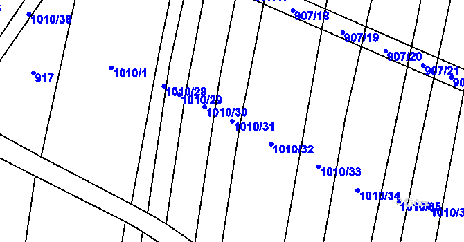 Parcela st. 1010/31 v KÚ Troubky, Katastrální mapa