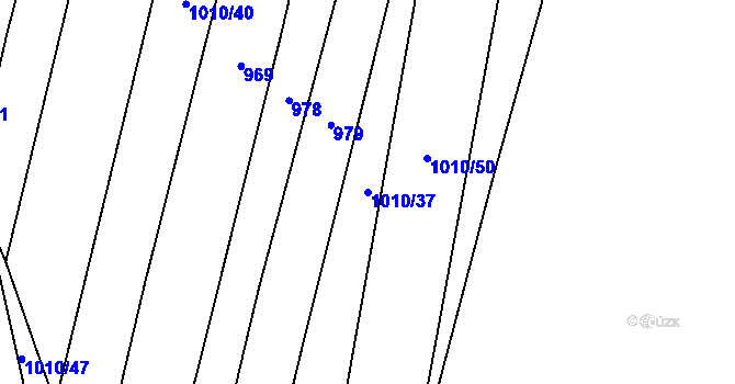 Parcela st. 1010/37 v KÚ Troubky, Katastrální mapa