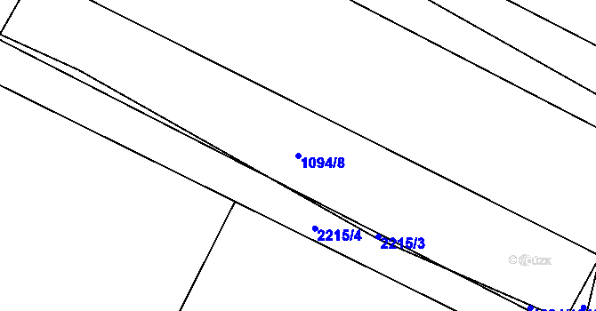 Parcela st. 1094/8 v KÚ Troubky, Katastrální mapa