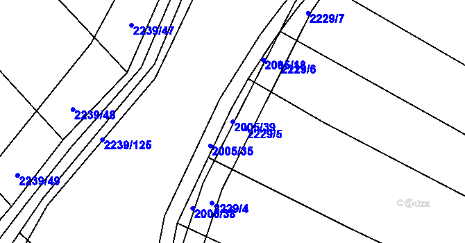 Parcela st. 2005/39 v KÚ Troubky, Katastrální mapa