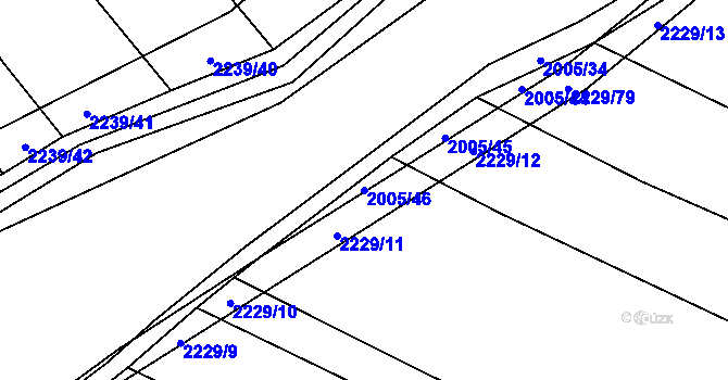 Parcela st. 2005/46 v KÚ Troubky, Katastrální mapa