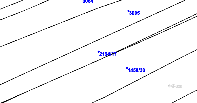 Parcela st. 2194/17 v KÚ Troubky, Katastrální mapa