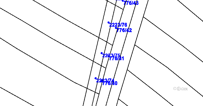 Parcela st. 2223/75 v KÚ Troubky, Katastrální mapa