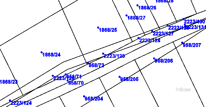 Parcela st. 2223/126 v KÚ Troubky, Katastrální mapa