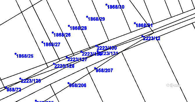 Parcela st. 2223/131 v KÚ Troubky, Katastrální mapa