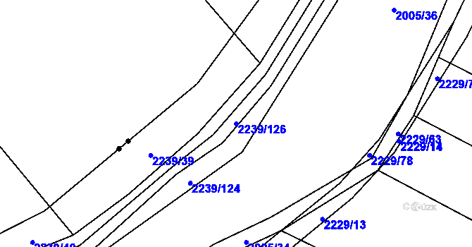 Parcela st. 2239/126 v KÚ Troubky, Katastrální mapa