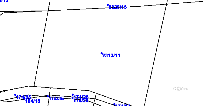 Parcela st. 2313/11 v KÚ Troubky, Katastrální mapa