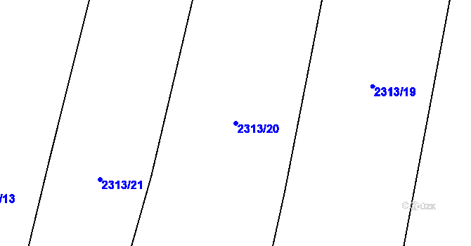 Parcela st. 2313/20 v KÚ Troubky, Katastrální mapa