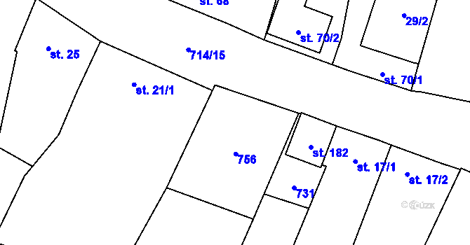 Parcela st. 19/2 v KÚ Zdislavice, Katastrální mapa