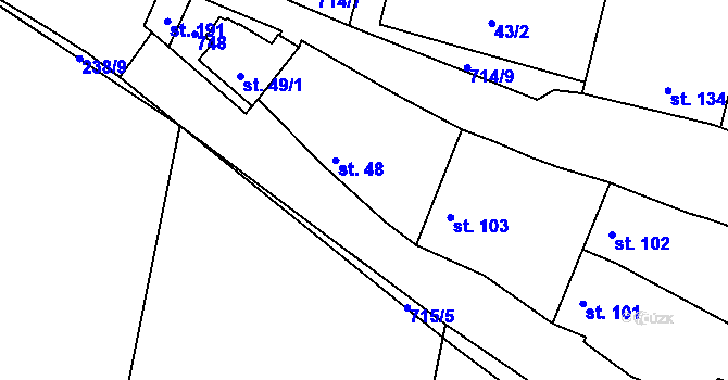 Parcela st. 47 v KÚ Zdislavice, Katastrální mapa
