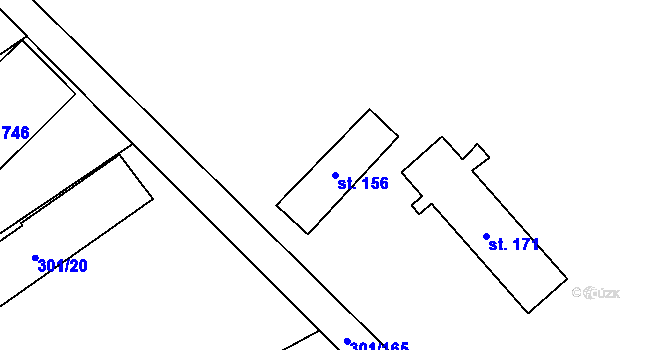 Parcela st. 156 v KÚ Zdislavice, Katastrální mapa