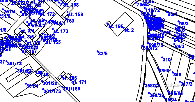 Parcela st. 82 v KÚ Zdislavice, Katastrální mapa