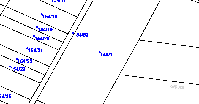 Parcela st. 149/1 v KÚ Zdislavice, Katastrální mapa