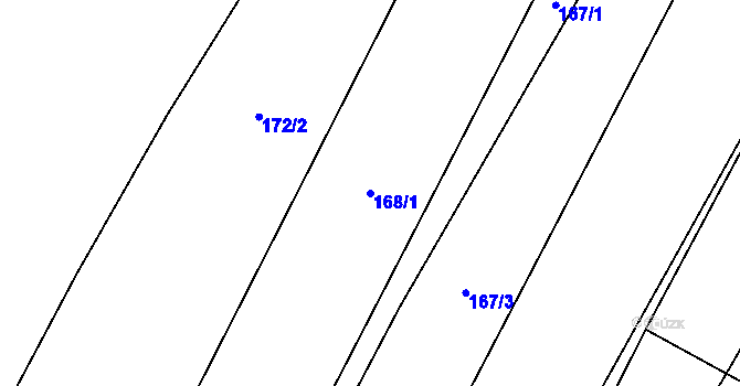 Parcela st. 168/1 v KÚ Zdislavice, Katastrální mapa