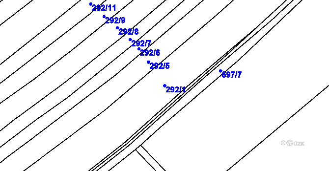 Parcela st. 292/1 v KÚ Zdislavice, Katastrální mapa