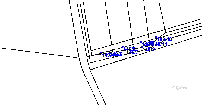 Parcela st. 149/4 v KÚ Zdislavice, Katastrální mapa
