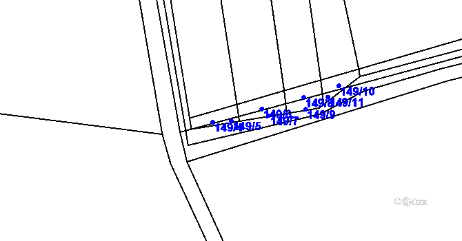 Parcela st. 149/5 v KÚ Zdislavice, Katastrální mapa