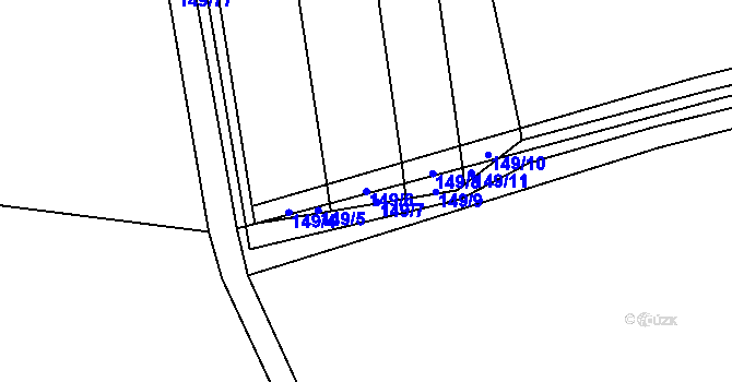 Parcela st. 149/6 v KÚ Zdislavice, Katastrální mapa