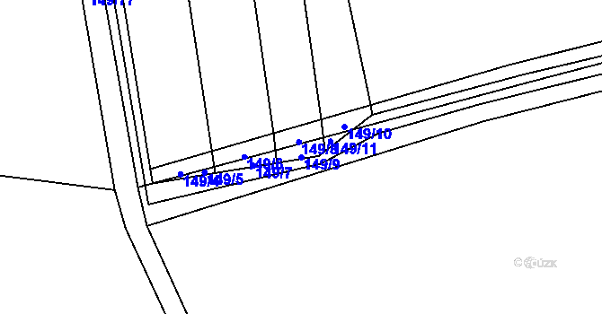Parcela st. 149/9 v KÚ Zdislavice, Katastrální mapa